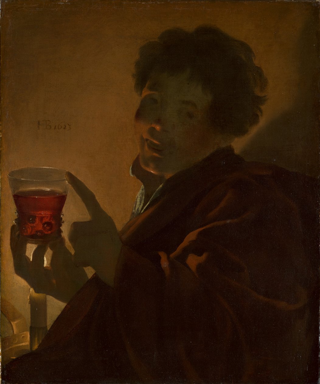 Jongen met een Wijnglas door Hendrick ter Brugghen