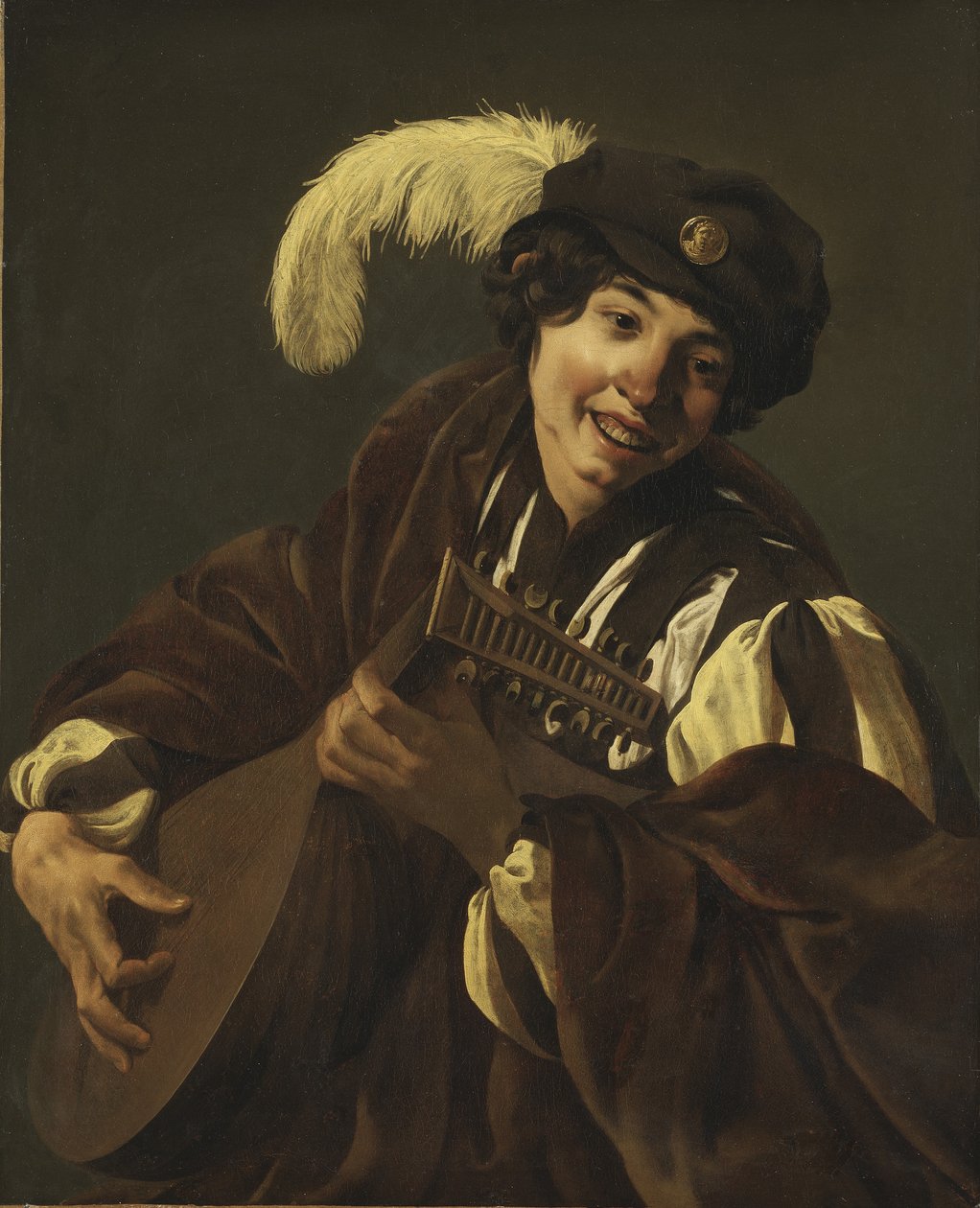 Jongen die de Luit speelt, 1620s door Hendrick ter Brugghen