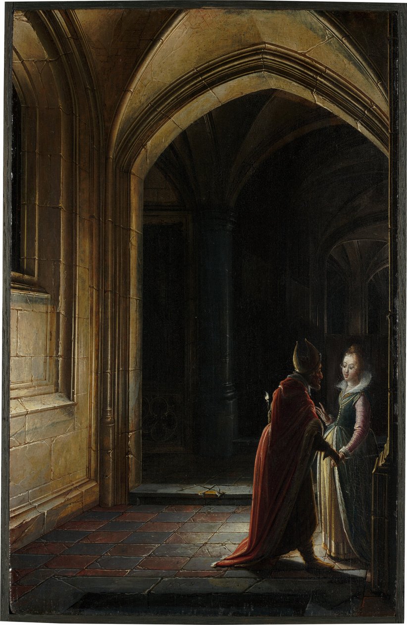 Esther en Mordechai door Hendrick van Steenwijk the Younger