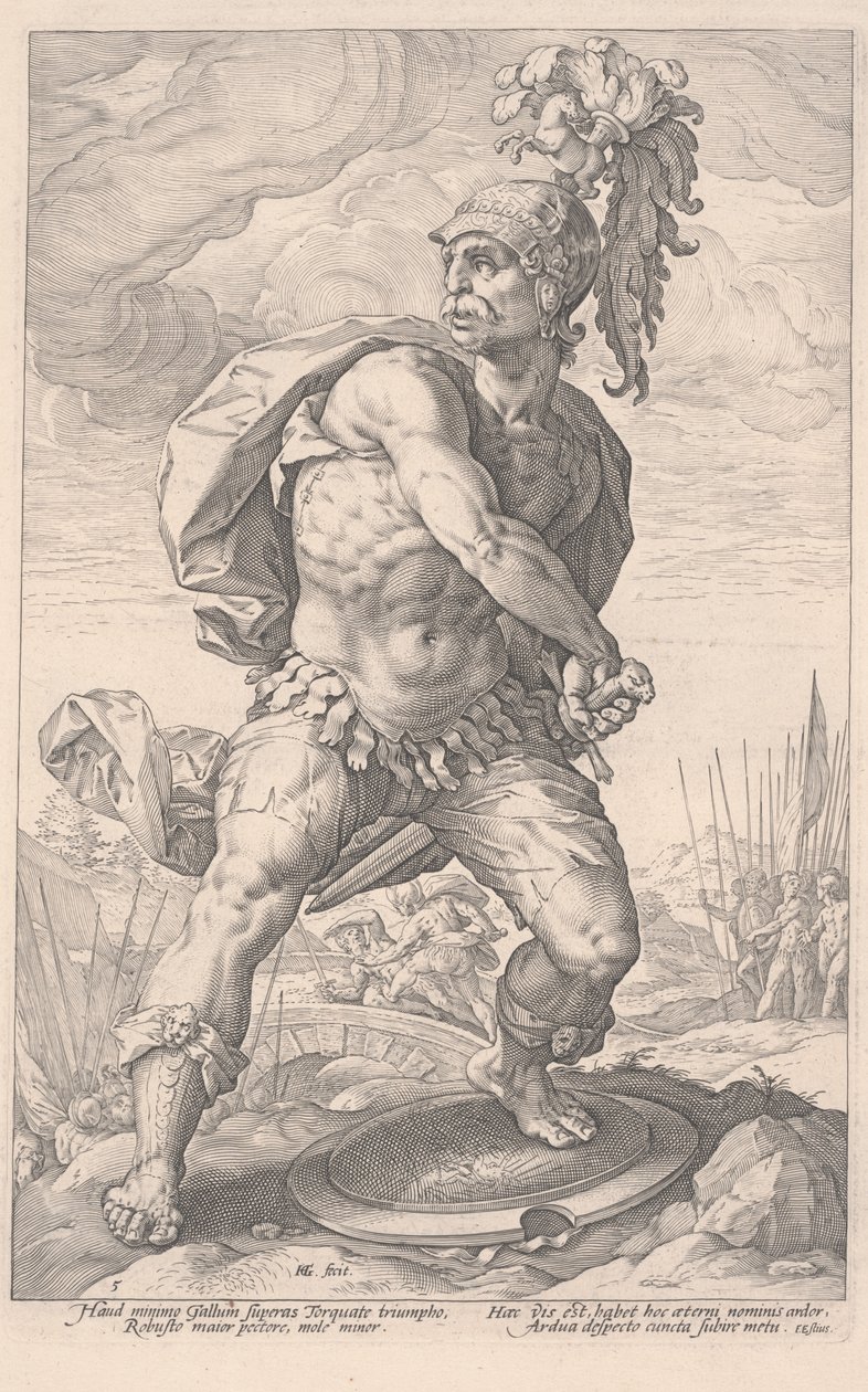 Titus Manlius Torquatus door Hendrik Goltzius