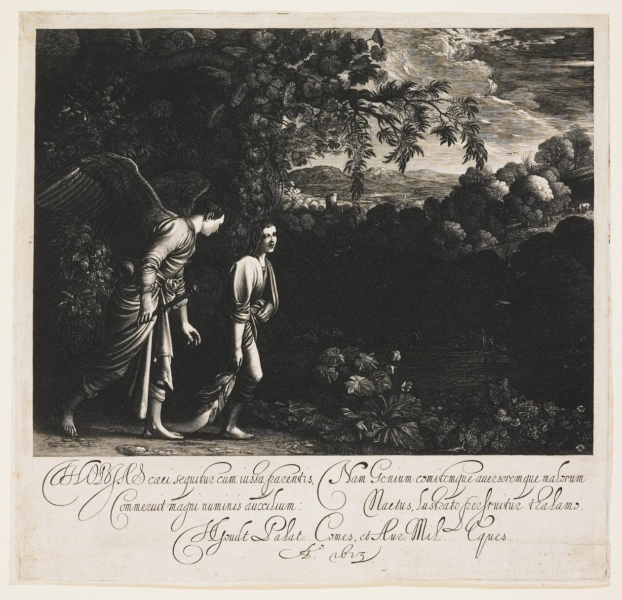 Tobias en de Engel door Hendrik Goudt
