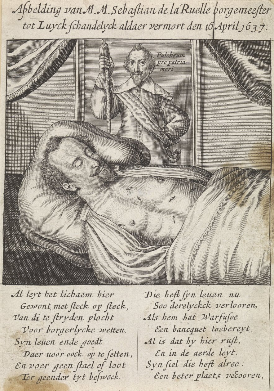 Dood van Sebastien de La Ruelle door Hendrik Noël Natalis