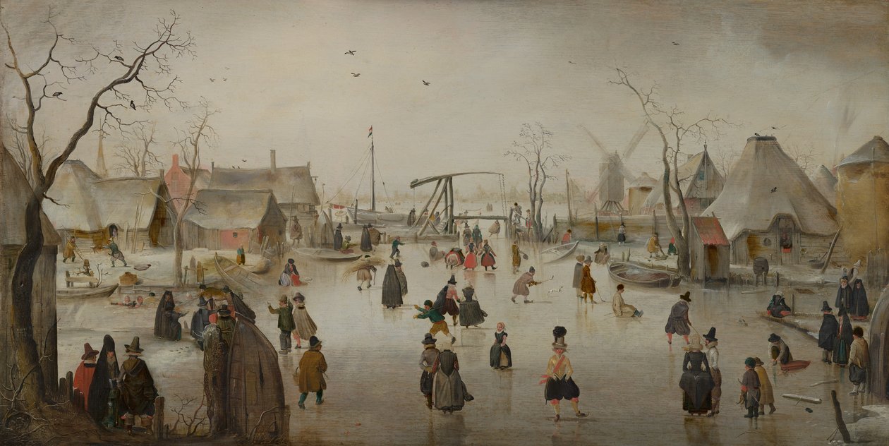 IJssporten, ca.1610 door Hendrik Avercamp
