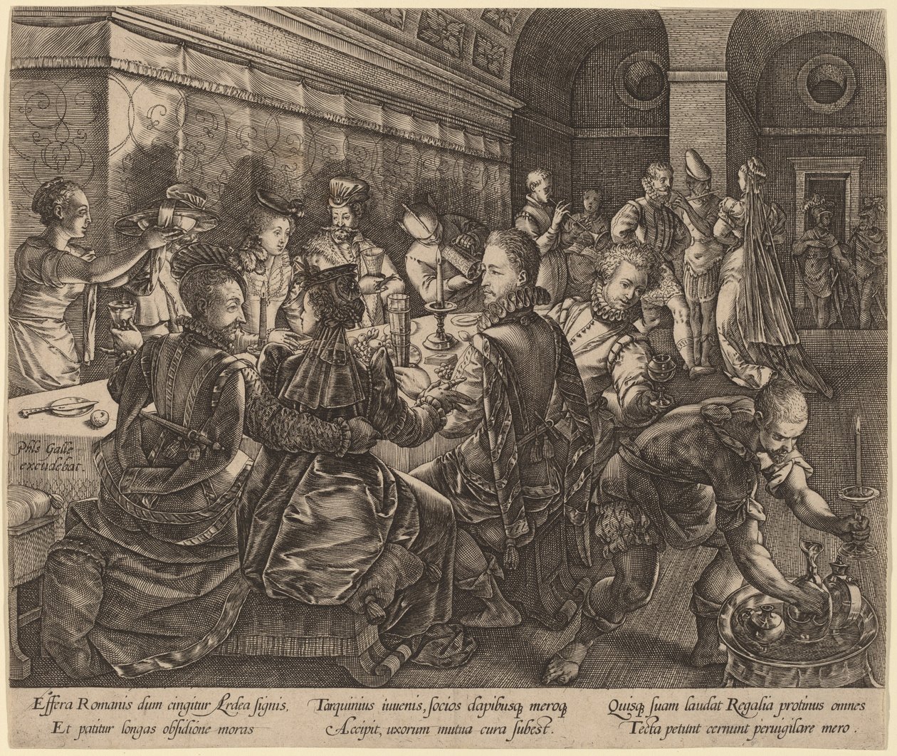 Banket in het Huis van Tarquinius Collatinus door Hendrik Goltzius
