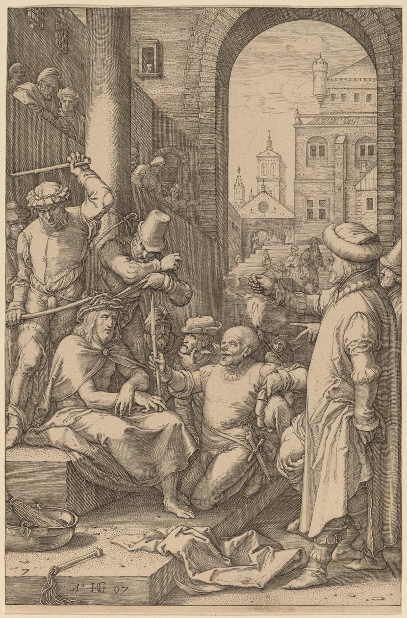 Christus met Doornenkroon door Hendrik Goltzius