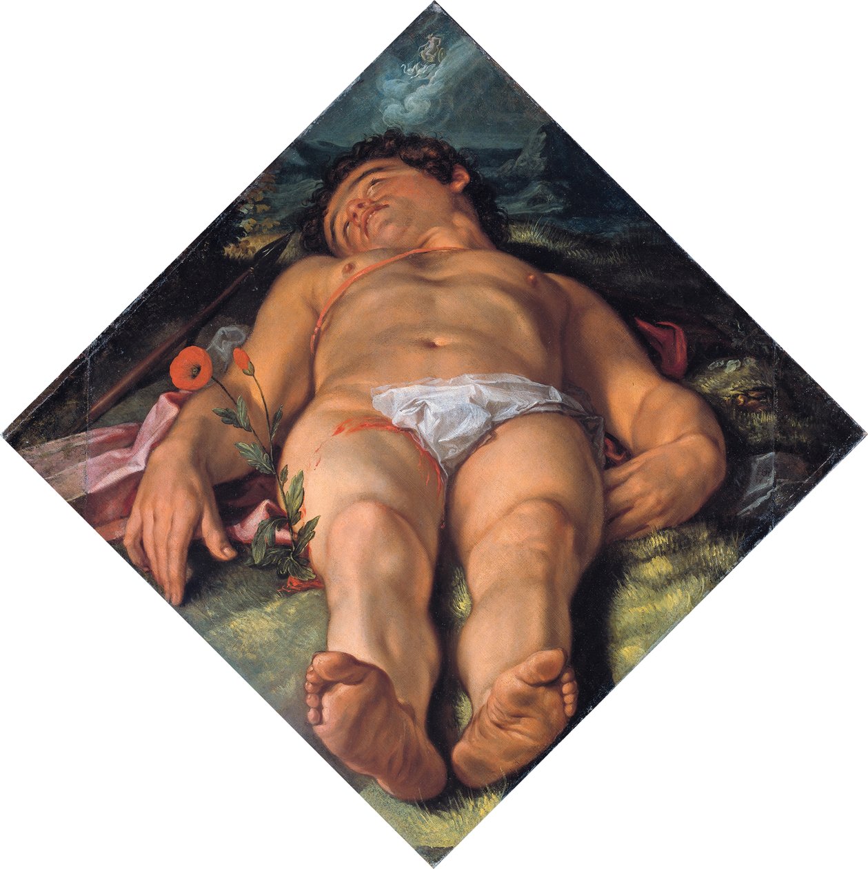 Stervende Adonis, 1609 door Hendrik Goltzius