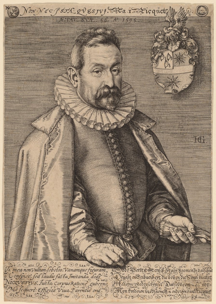 Jan Nicquet door Hendrik Goltzius
