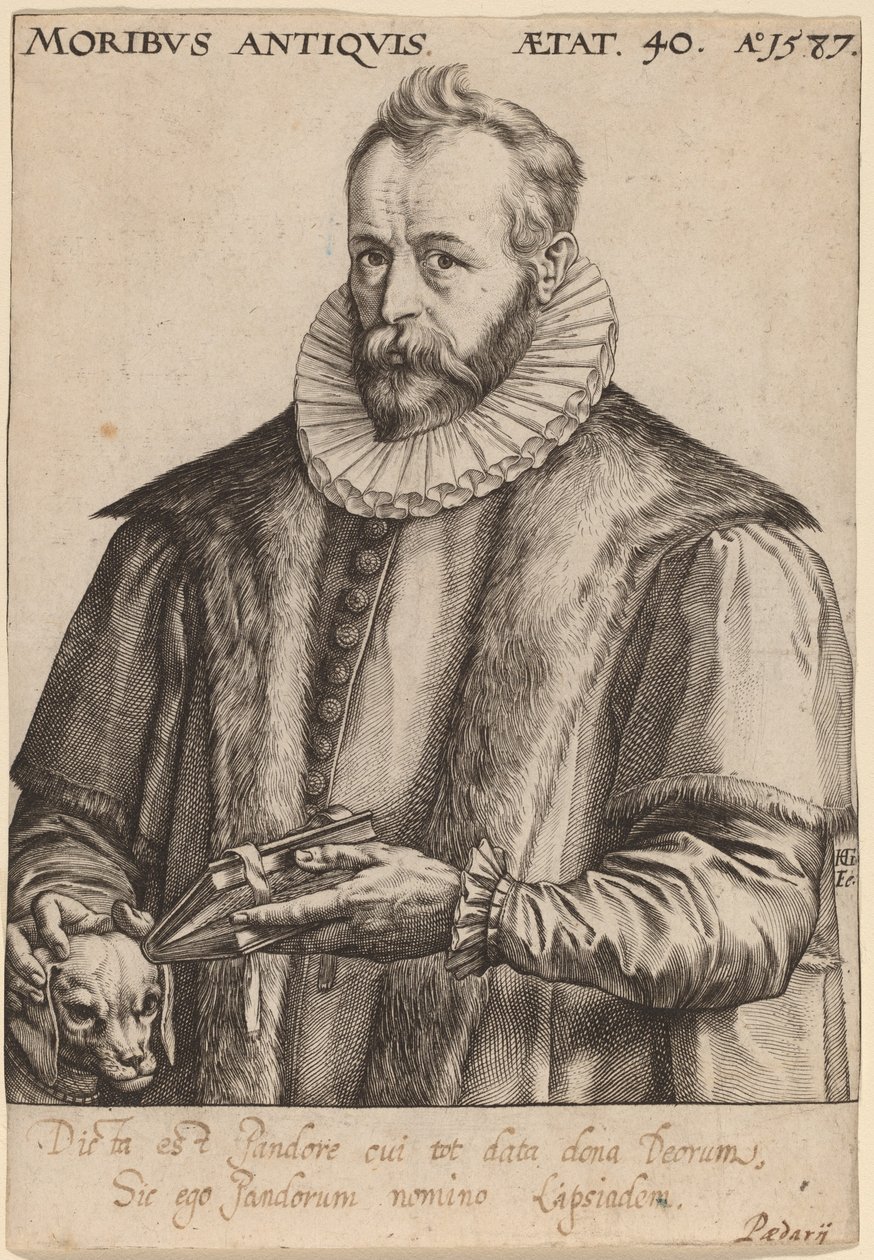 Justus Lipsius door Hendrik Goltzius
