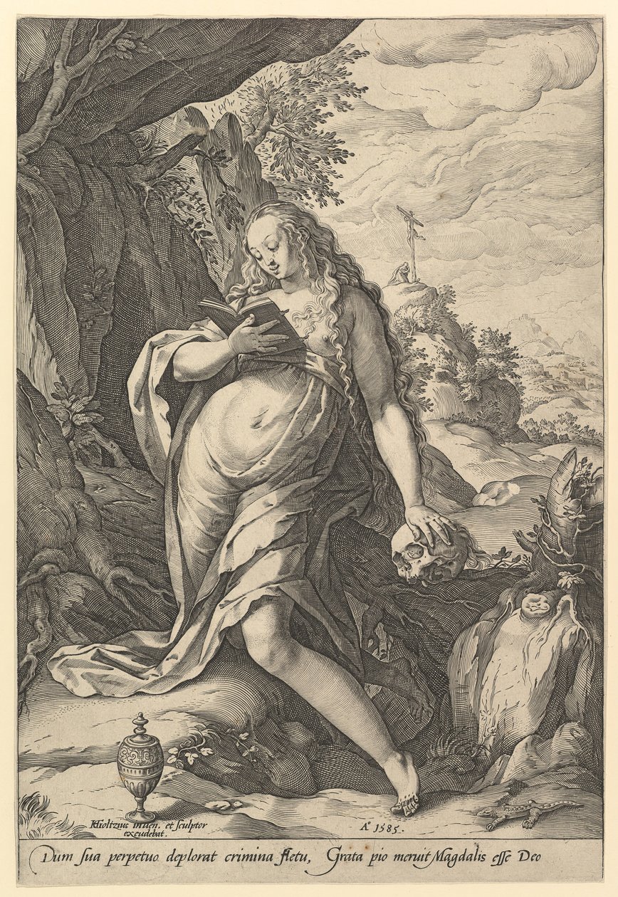 St. Maria Magdalena boetvaardig, 1585 door Hendrik Goltzius