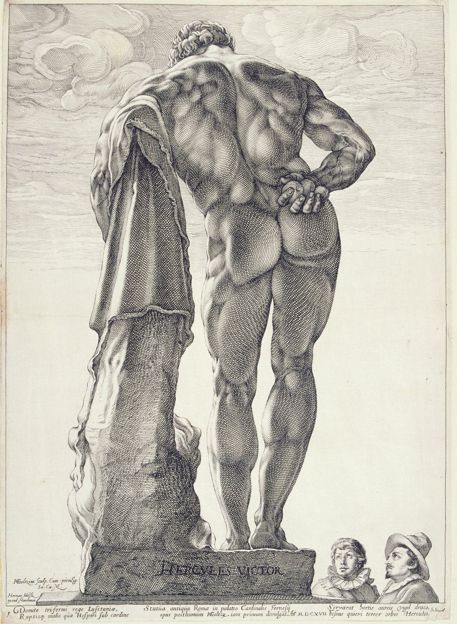 De Farnese Hercules, 1592 door Hendrik Goltzius