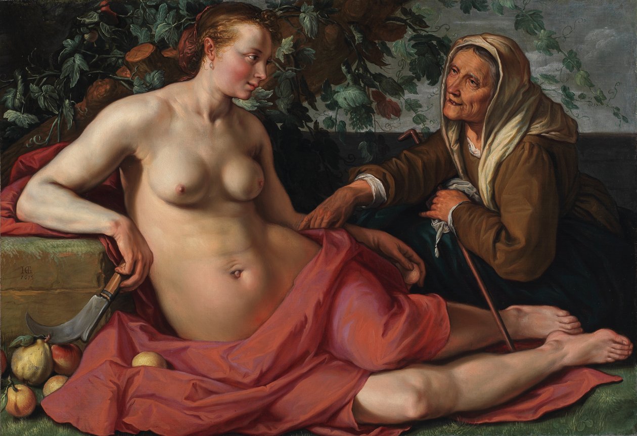 Vertumnus en Pomona door Hendrik Goltzius