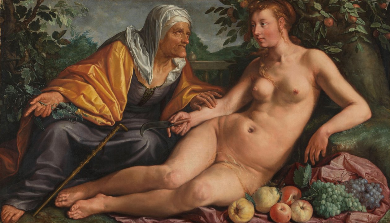 Vertumnus en Pomona door Hendrik Goltzius
