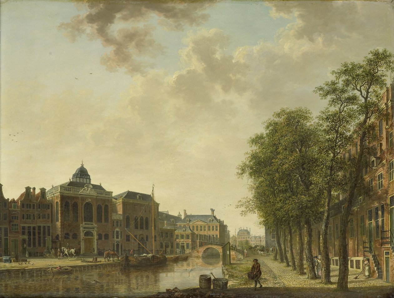 Gezicht op de Houtmarkt, Amsterdam door Hendrik Keun (attributed to)