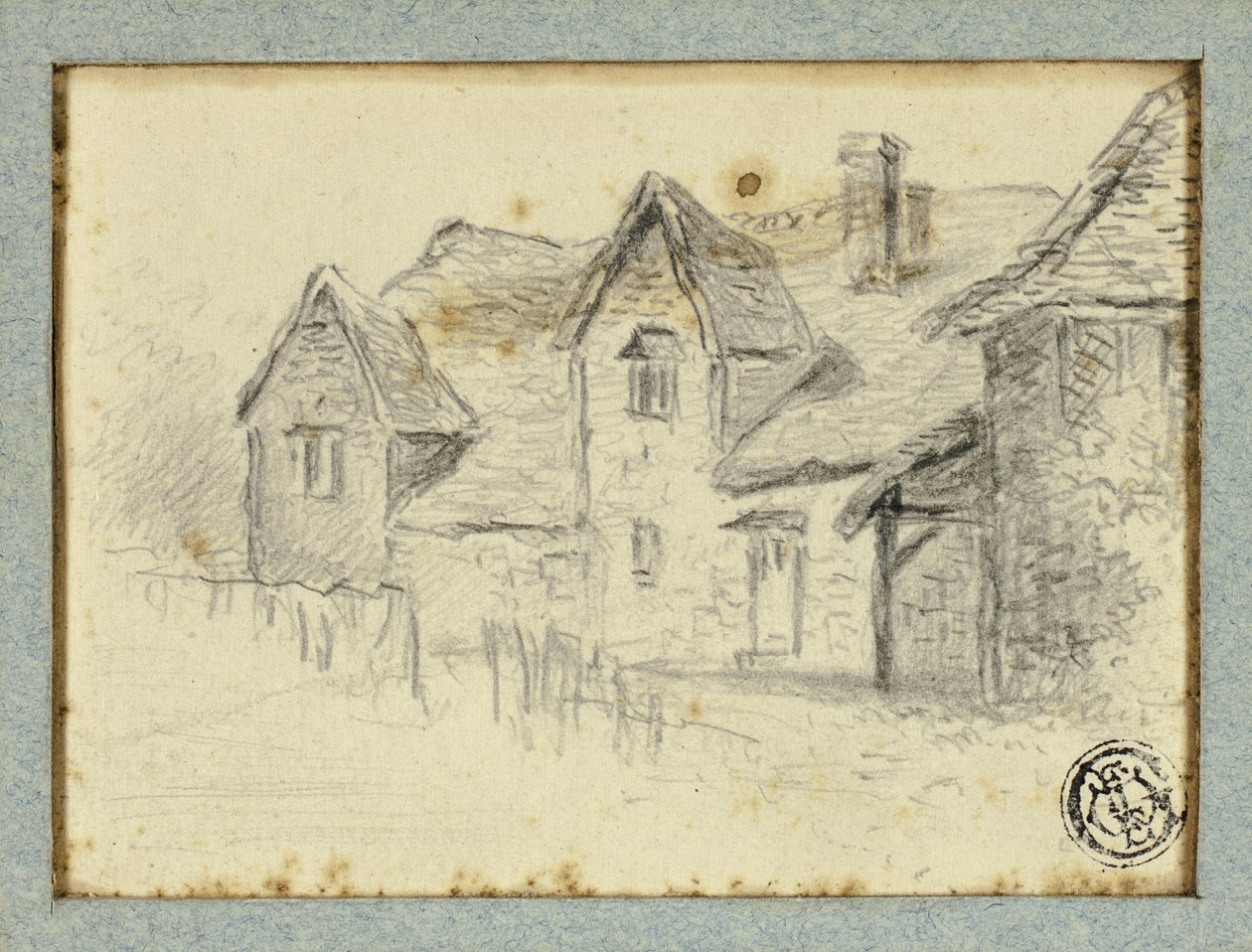 Huizen door Hendrik Pieter Koekkoek