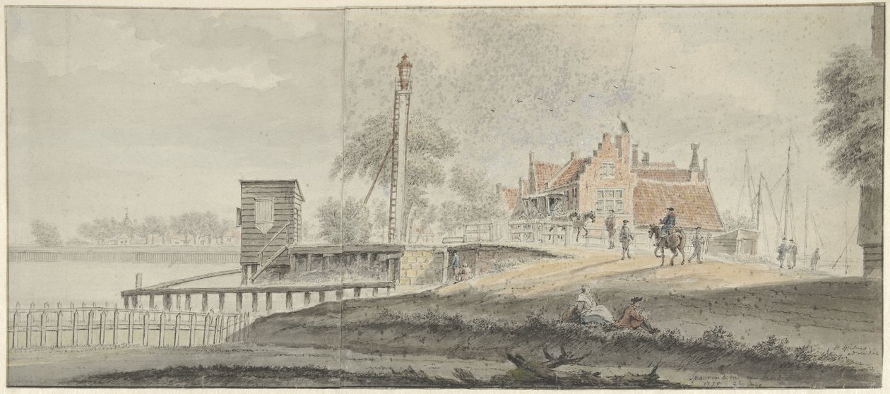 De sluis te Spaarndam door Hendrik Spilman