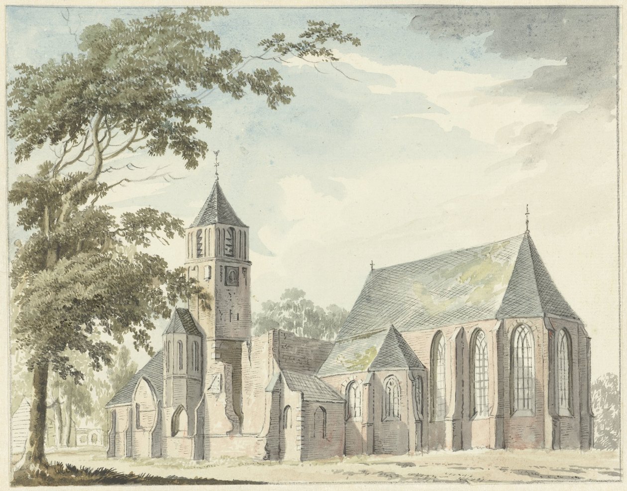 Kerk te Warmond door Hendrik Tavenier