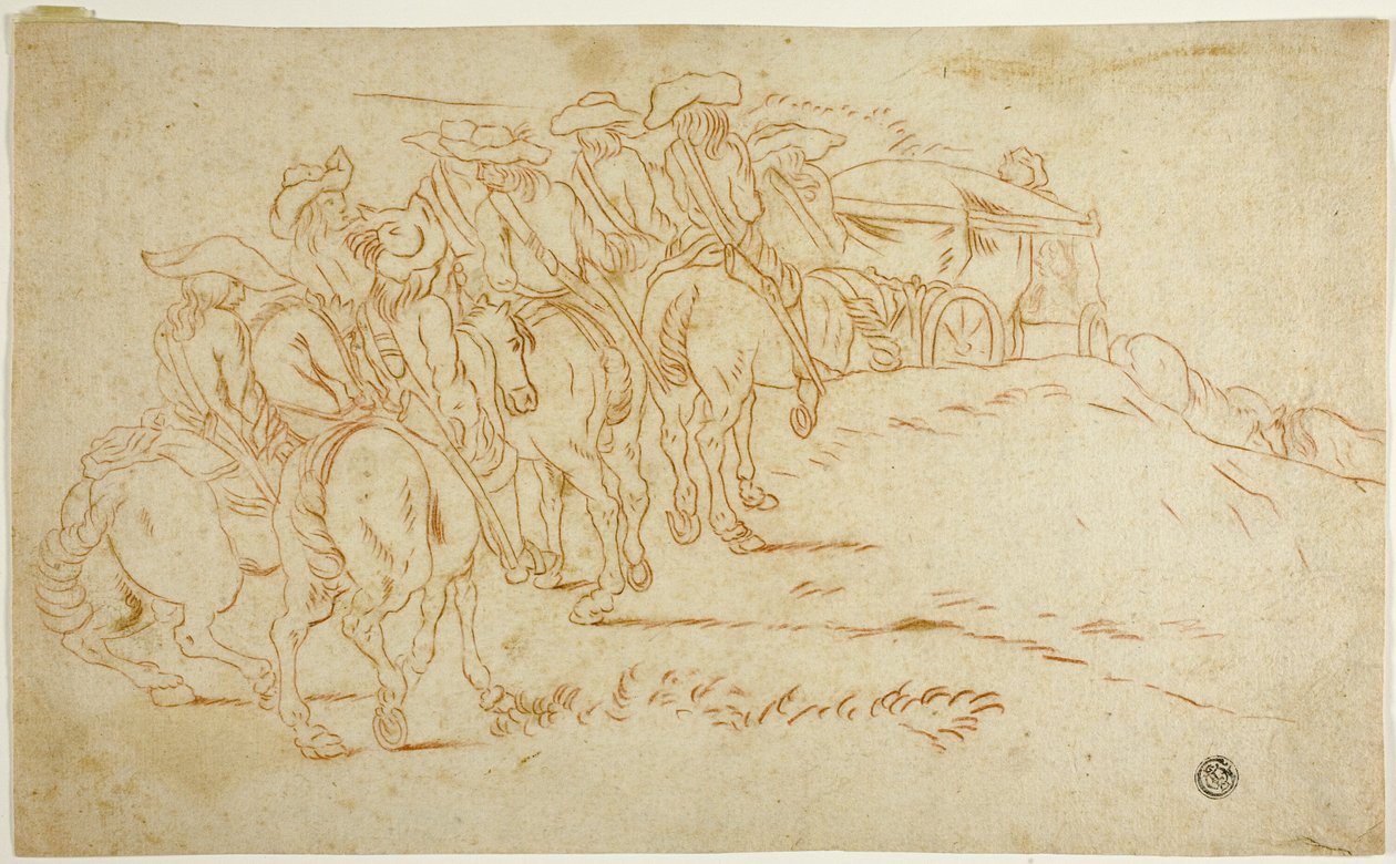 Cavalerie Escorte Rijtuig door Hendrik Verschuring