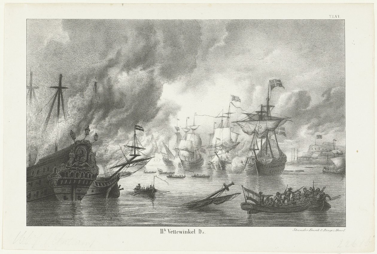 De Tocht naar Chatham, 1667 door Hendrik Vettewinkel