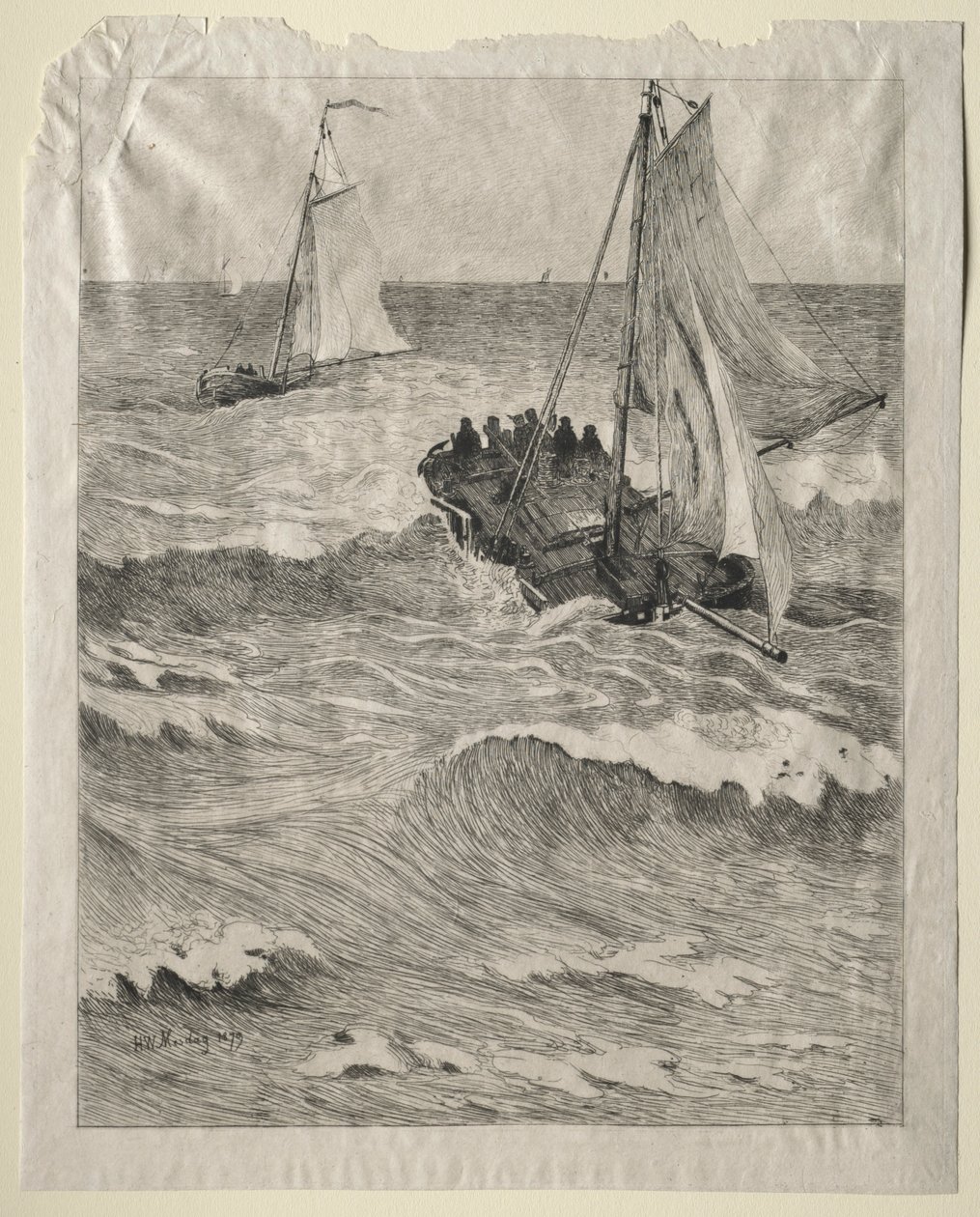 Mariene Scene door Hendrik Willem Mesdag