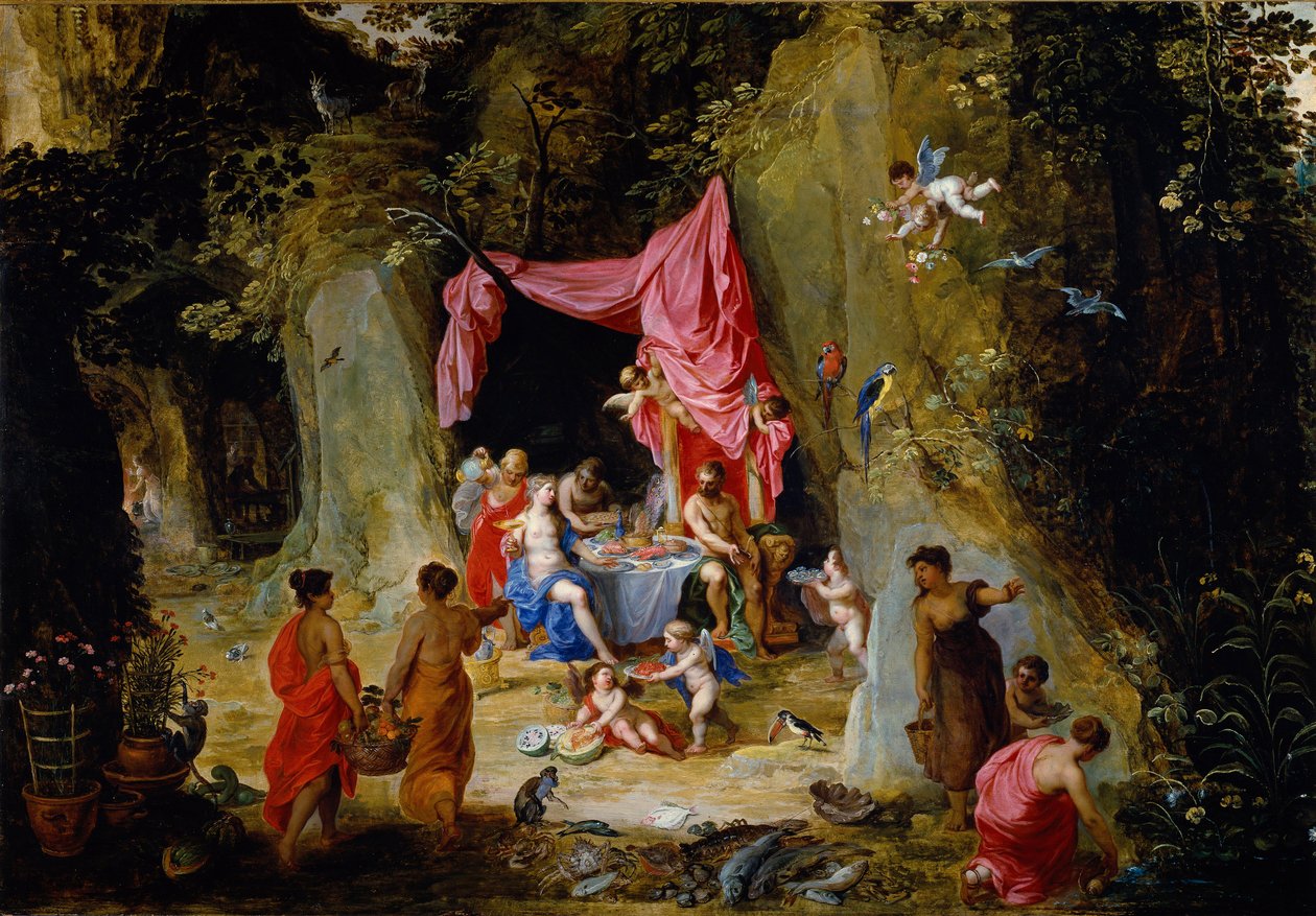 Odysseus en Calypso door Hendrik van the Elder Balen