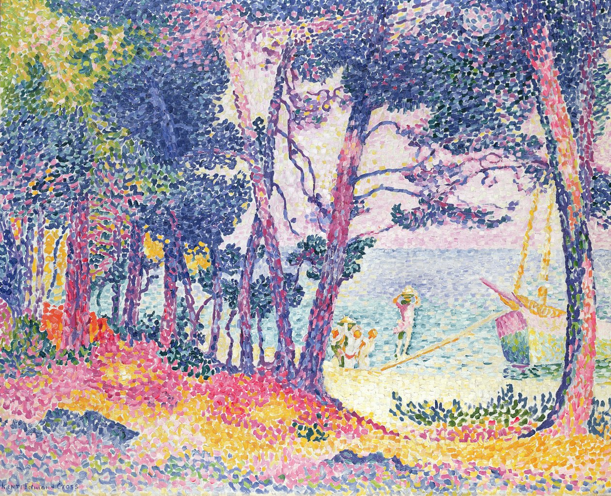 Een dennenbos, 1906 door Henri Edmond Cross