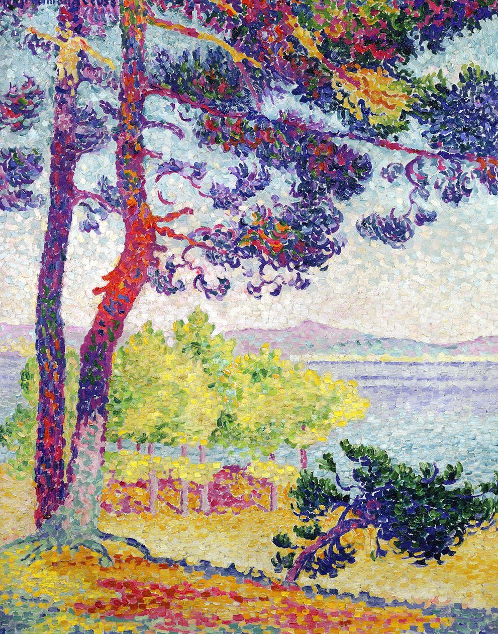 Middag in Pardigon, Var, 1907 door Henri Edmond Cross