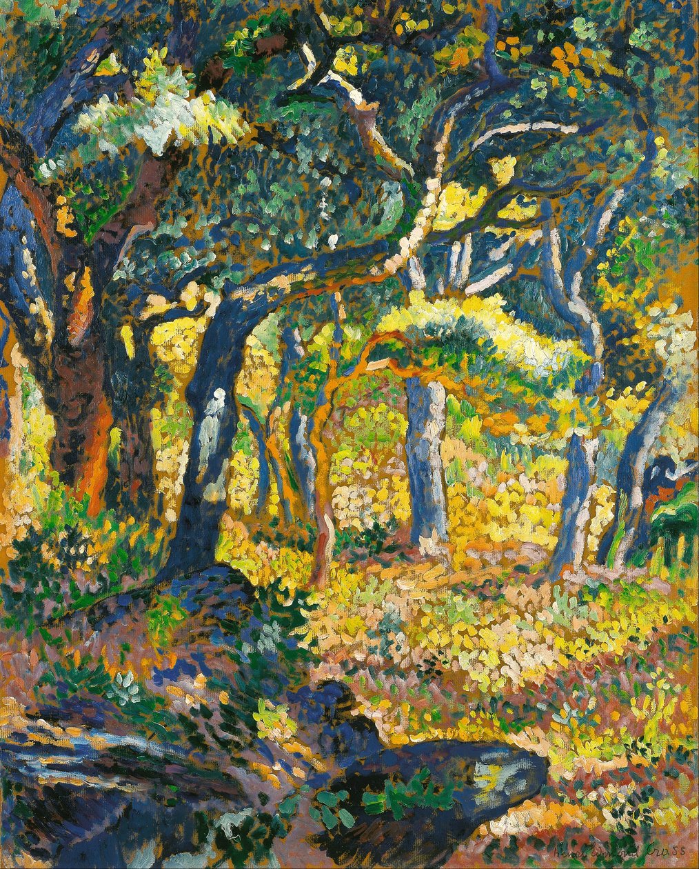 Een open plek in de Provence (Studie) door Henri Edmond Cross