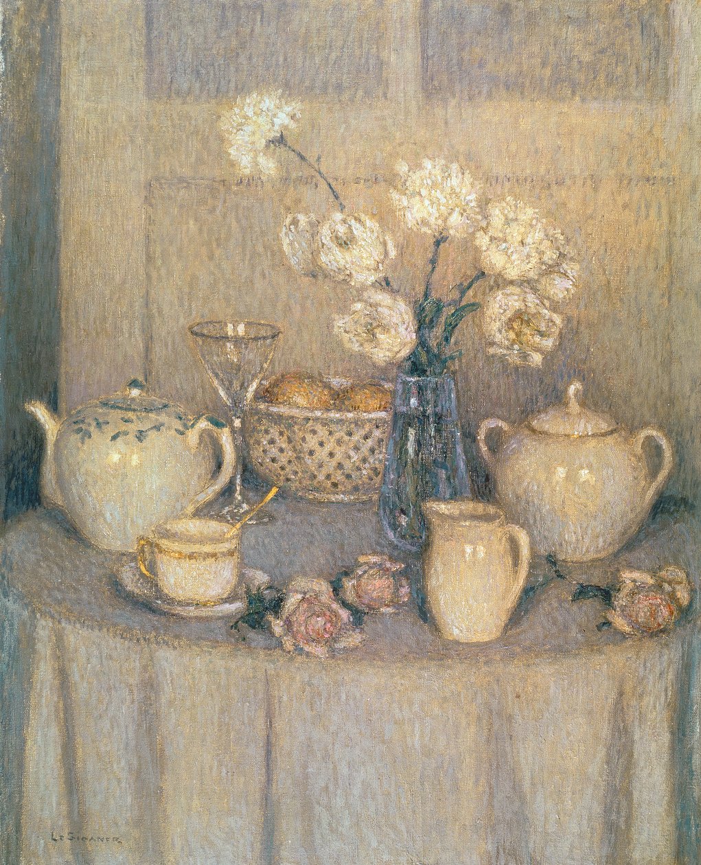 De Witte Tafel door Henri Eugene Augustin Le Sidaner