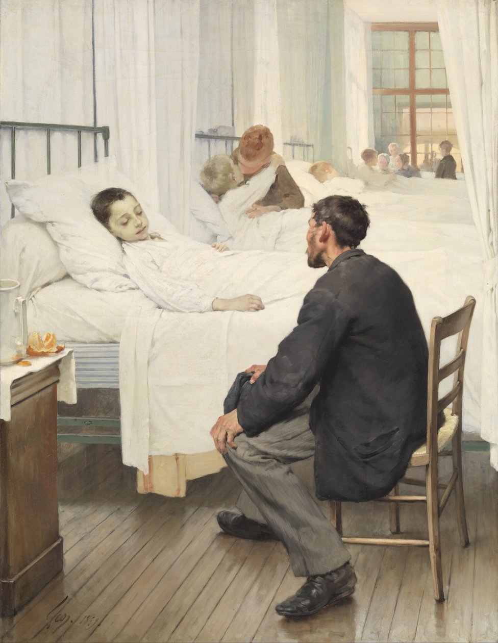 Bezoekdag in het Ziekenhuis door Henri Jules Jean Geoffroy