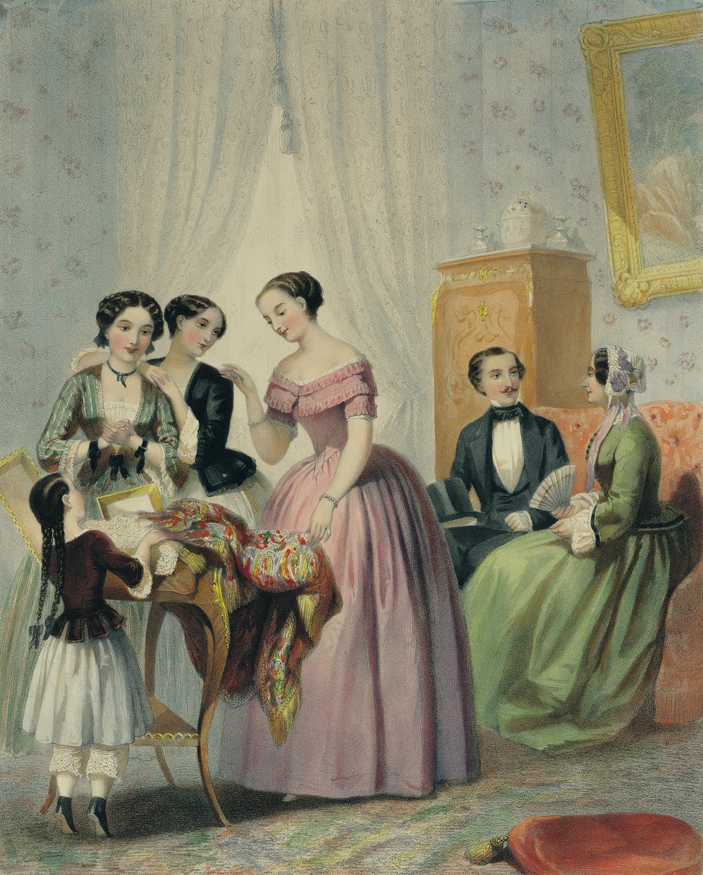 De Huwelijksgeschenken, gegraveerd door Bettanier, 1852-53 door Henri Lafon