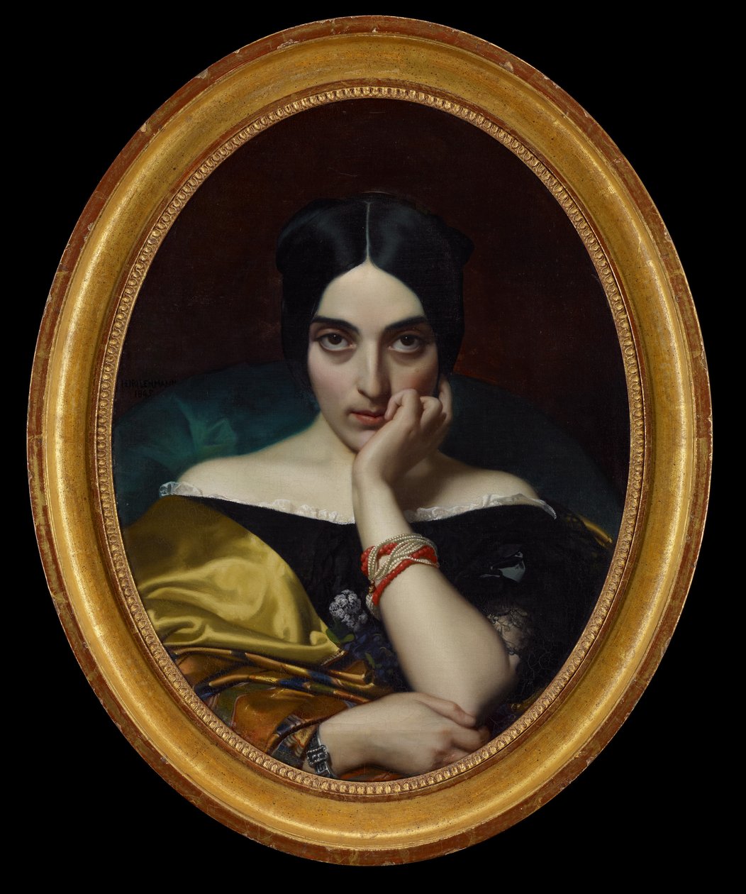 Portret van Clémentine (mevrouw Alphonse) Karr, 1845 door Henri Lehmann