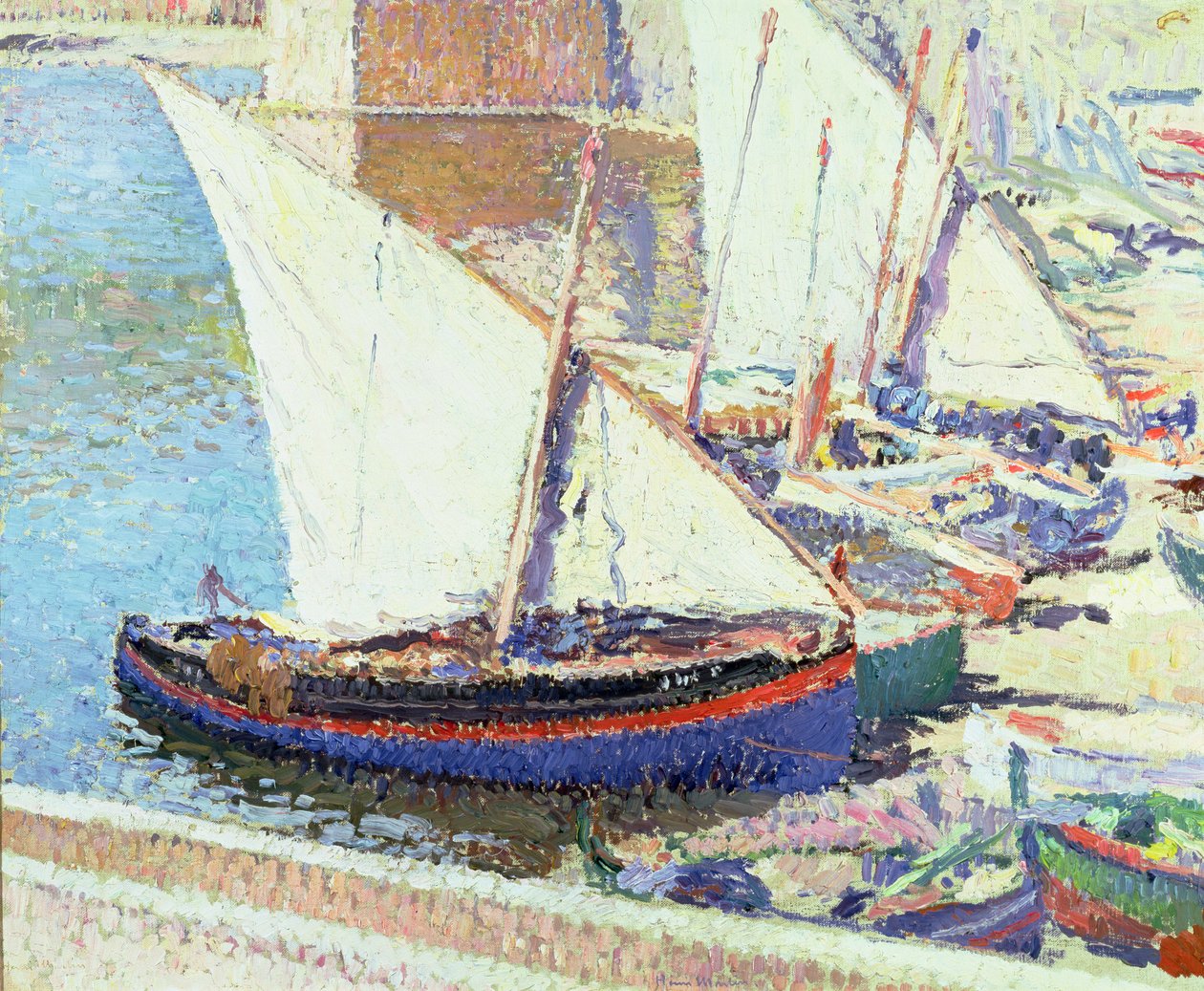 Vissersboten door Henri Martin