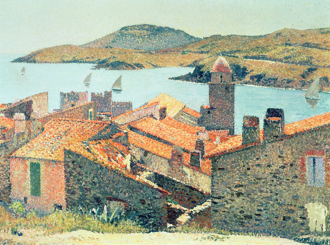 Rode daken in Collioure door Henri Martin