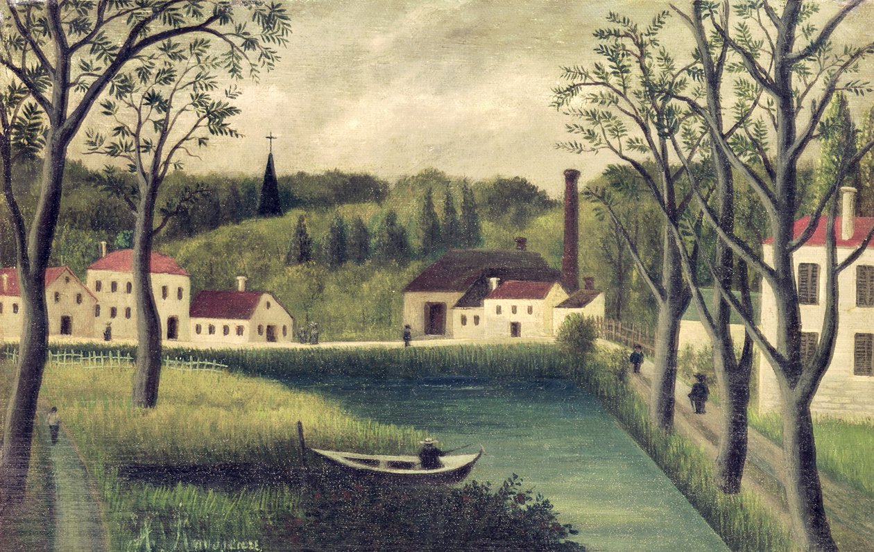 Landschap met een Visser, na 1886 door Henri Rousseau