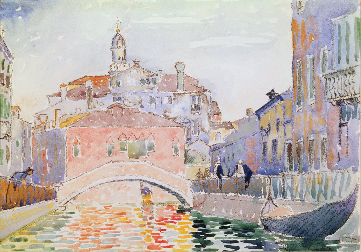 Kanaal in Venetië door Henri Edmond Cross