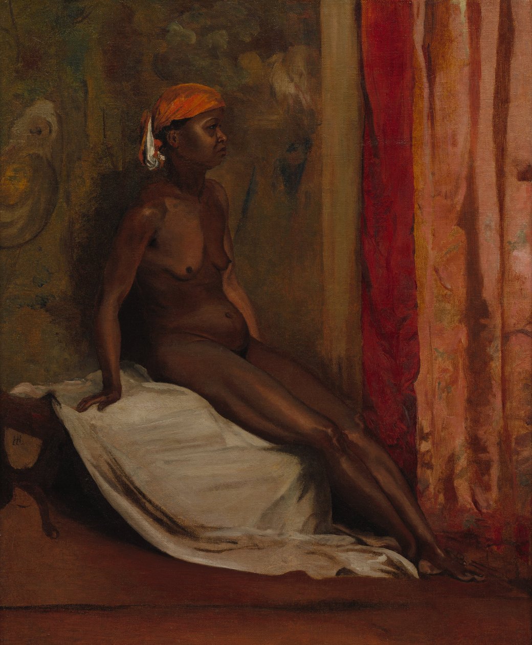 Zittende Afrikaanse vrouw door Henri Alexandre Georges Regnault