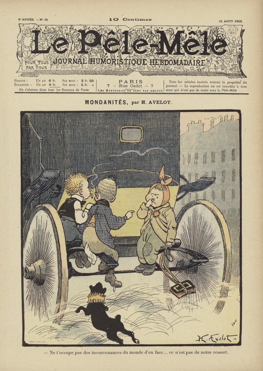 Mondanites. Illustratie voor Le Pele-Mele, 1902 door Henri Avelot