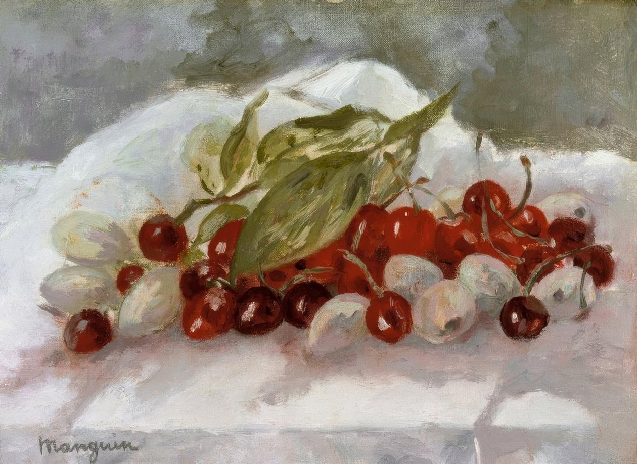 Stilleven: Kersen en ananas door Henri Charles Manguin