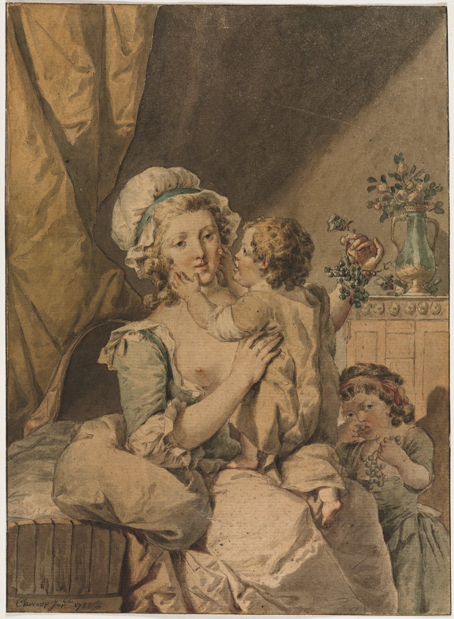 Moeder met Twee Kinderen, 1788 door Henri Chevaux