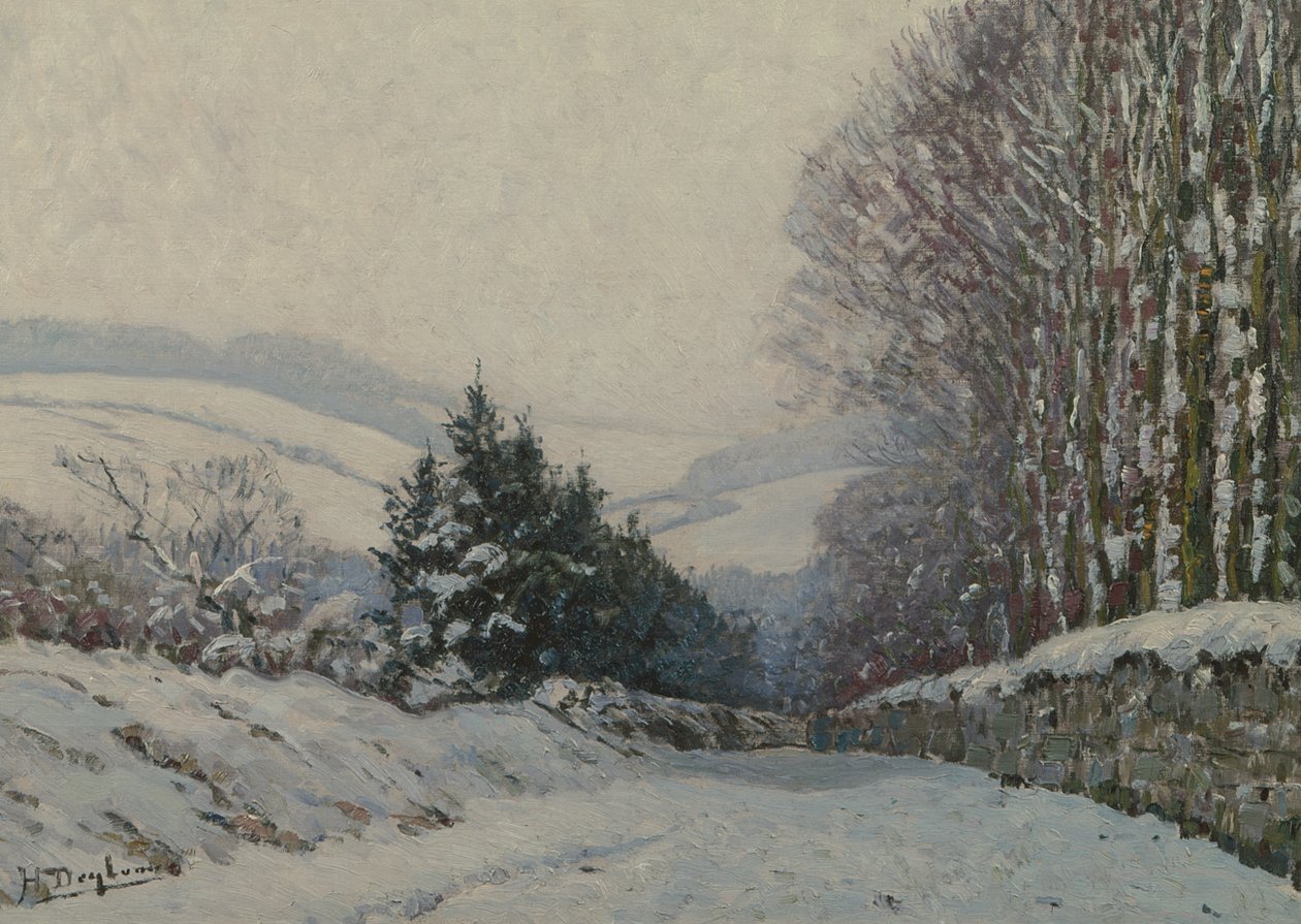 Winterlandschap door Henri Deglume