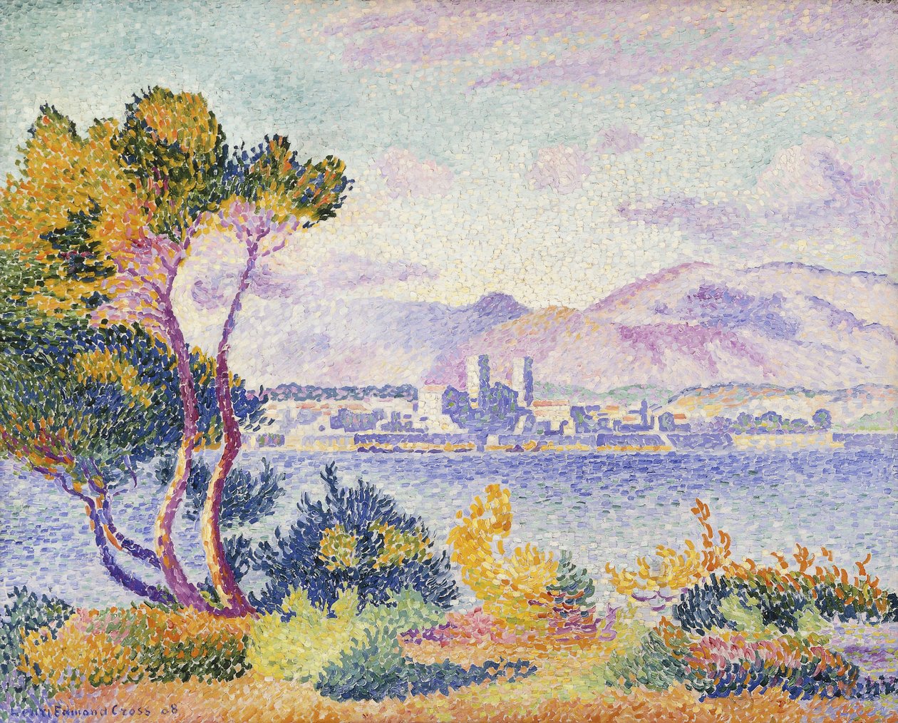 Antibes, middag, 1908 door Henri Edmond Cross