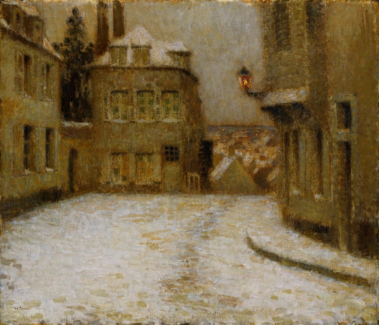 Sneeuw, Montmartre door Henri Eugene Augustin Le Sidaner