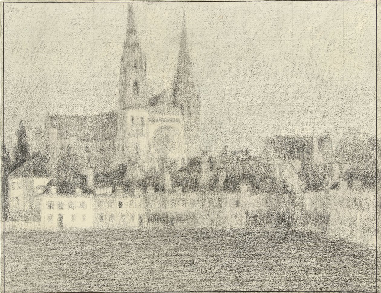 Gezicht op Chartres door Henri Eugene Le Sidaner