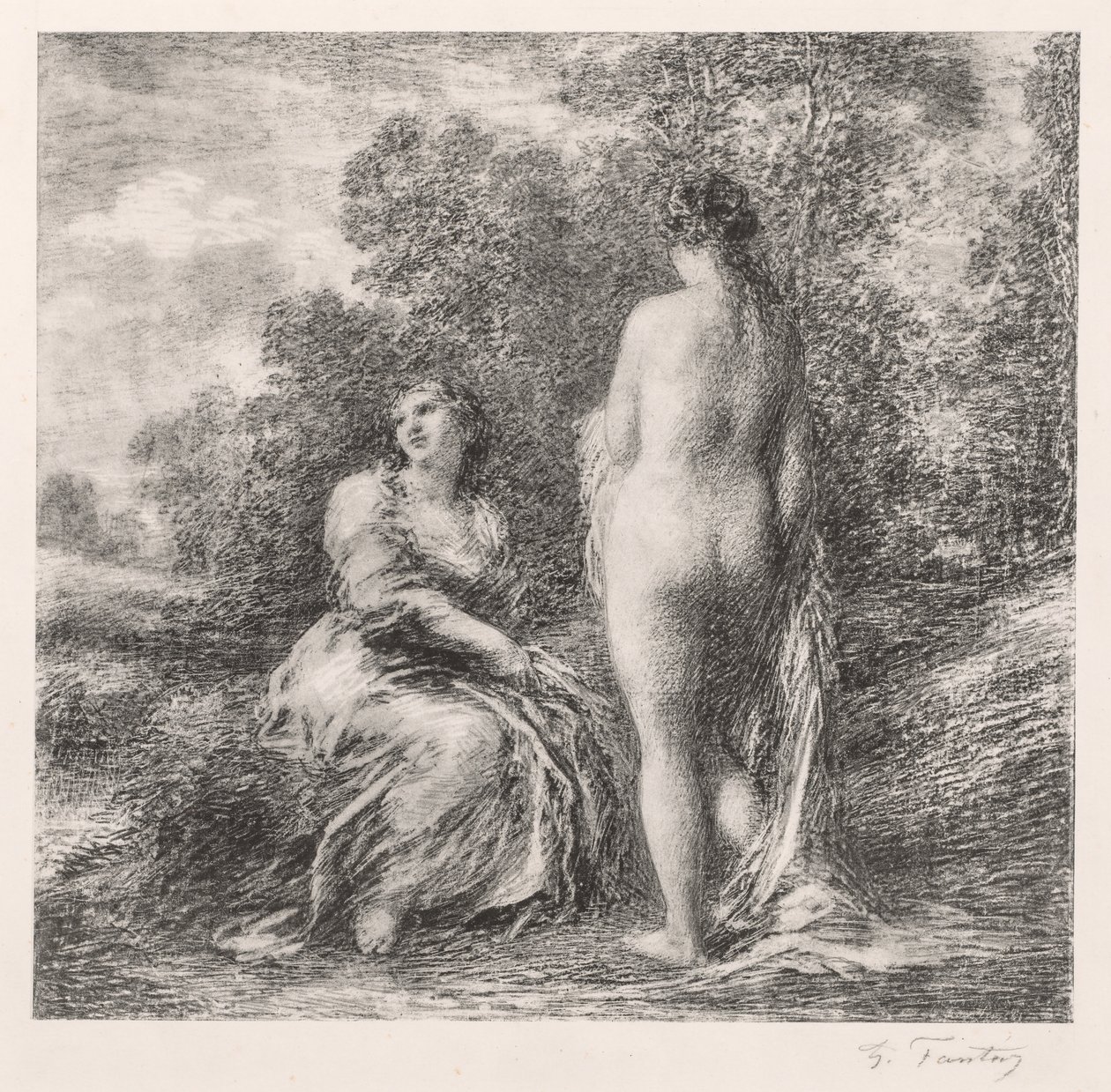 Baden door Ignace Henri Jean Fantin Latour