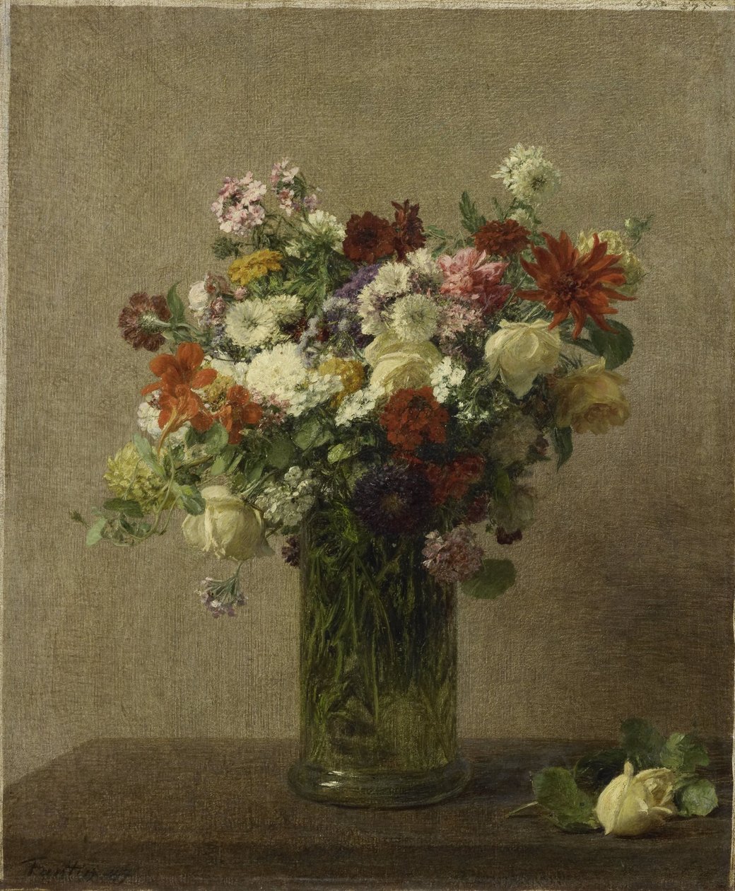 Bloemen uit Normandië door Ignace Henri Jean Fantin Latour