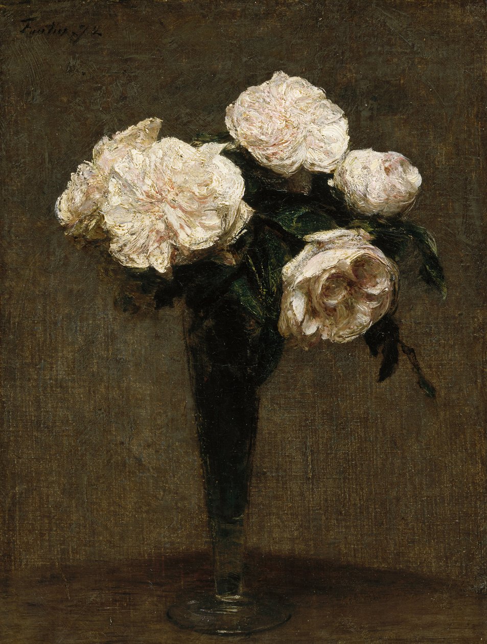 Rozen in een vaas door Henri Fantin Latour