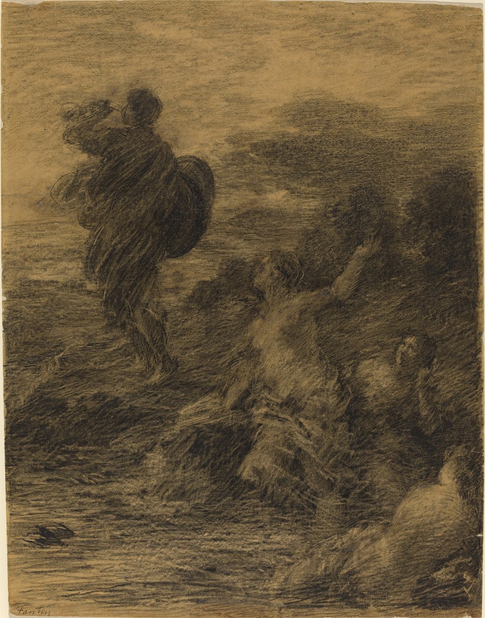 Siegfried en de Rijnmeisjes door Ignace Henri Jean Fantin Latour