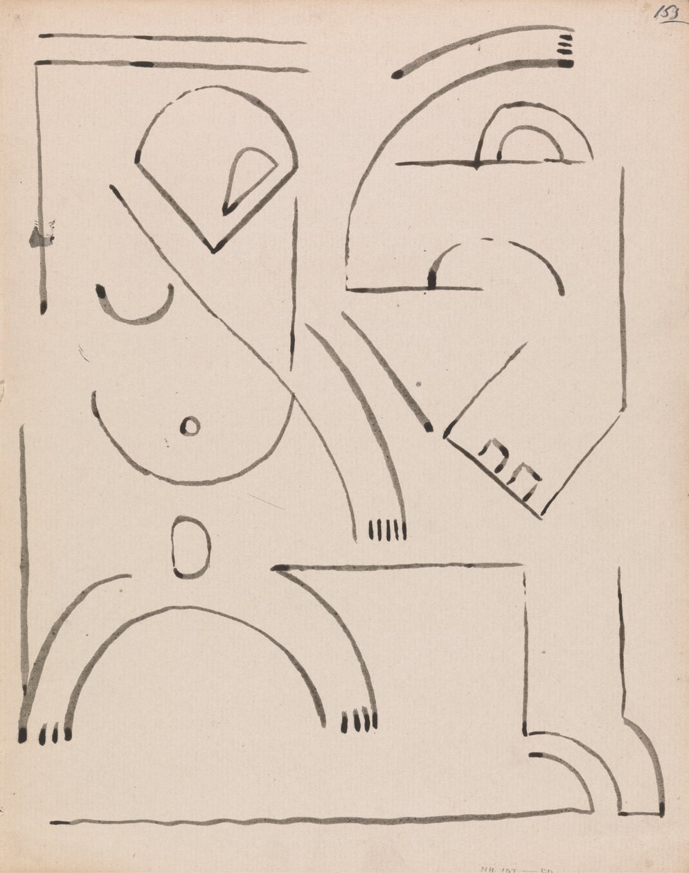 Abstracte figuurcompositie door Henri Gaudier Brzeska