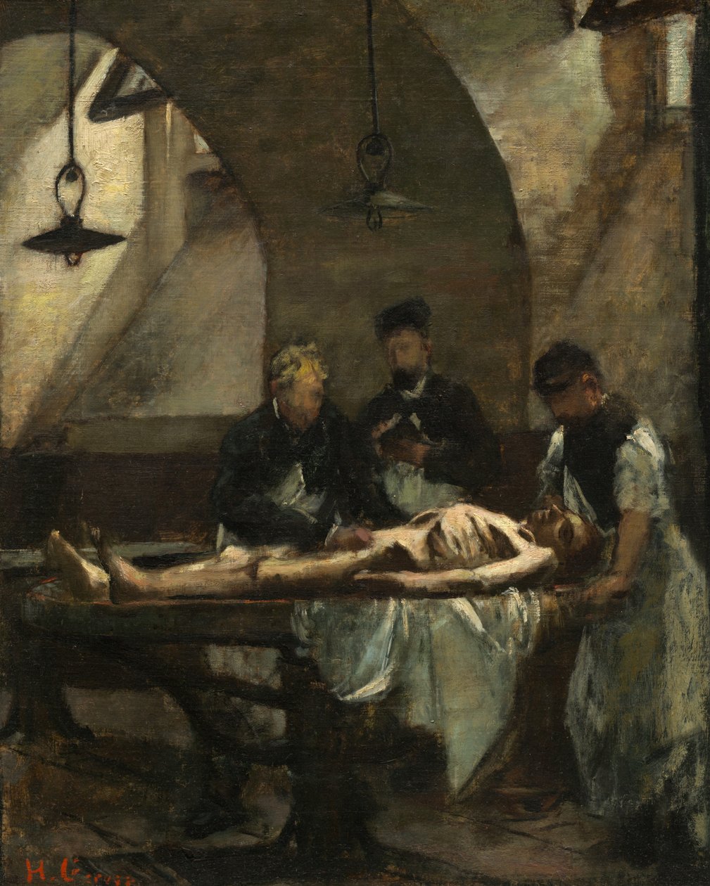 Studie voor "Autopsie in het Hôtel-Dieu" door Henri Gervex