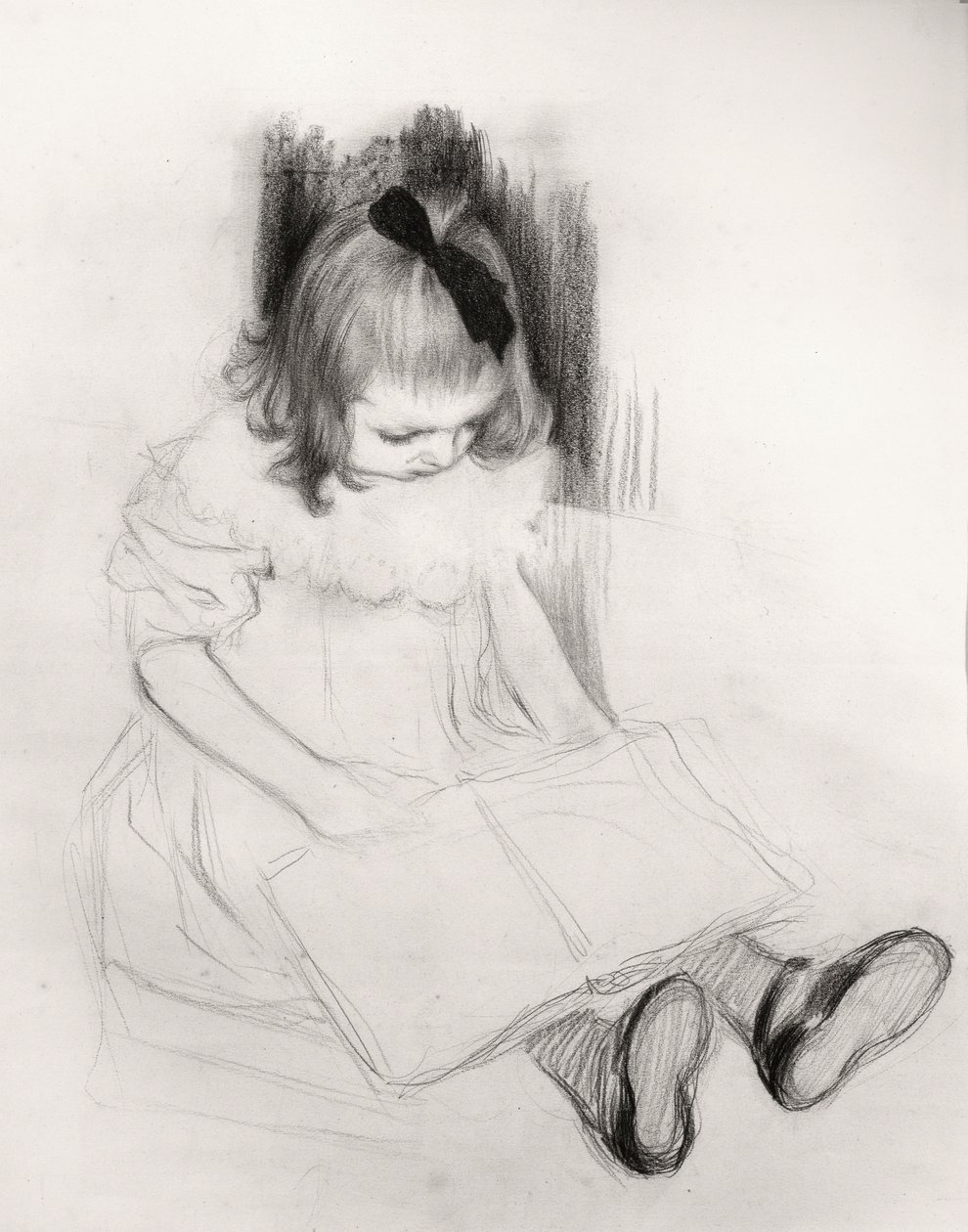Meisje dat leest door Henri Jacques Edouard Evenepoel